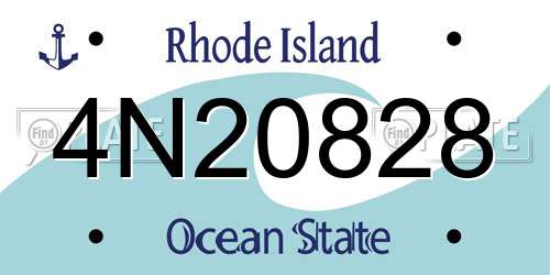 4N20828 Rhode Island License Plate