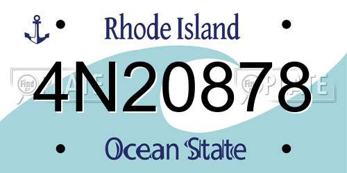 4N20878 Rhode Island License Plate