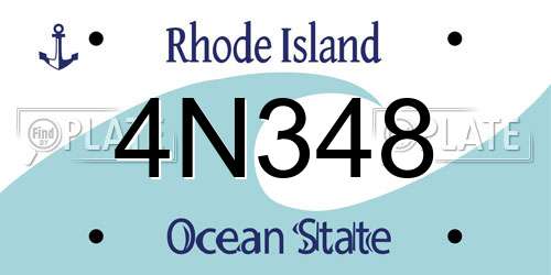 4N348 Rhode Island License Plate