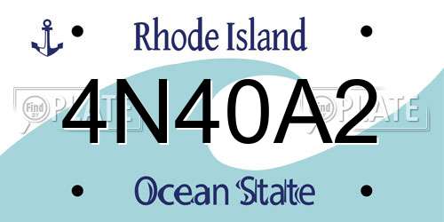 4N40A2 Rhode Island License Plate
