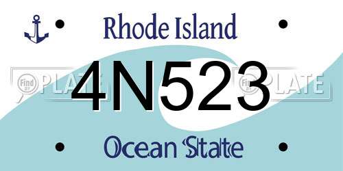 4N523 Rhode Island License Plate