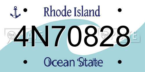 4N70828 Rhode Island License Plate