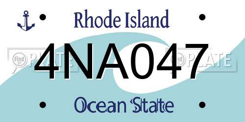 4NA047 Rhode Island License Plate
