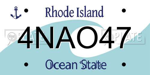 4NAO47 Rhode Island License Plate