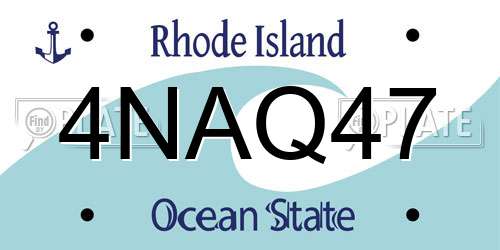 4NAQ47 Rhode Island License Plate