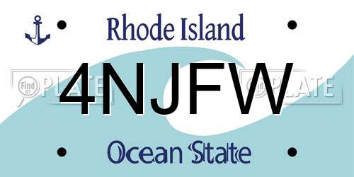 4NJFW Rhode Island License Plate