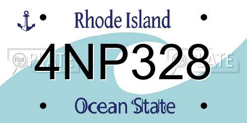 4NP328 Rhode Island License Plate