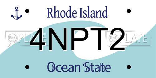 4NPT2 Rhode Island License Plate