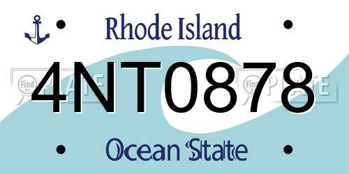 4NT0878 Rhode Island License Plate