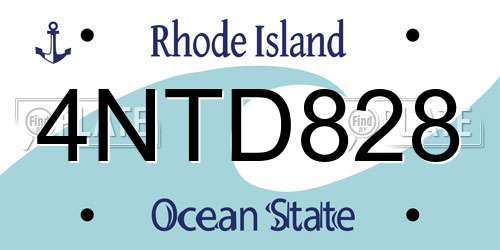 4NTD828 Rhode Island License Plate