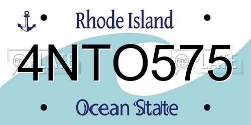 4NTO575 Rhode Island License Plate