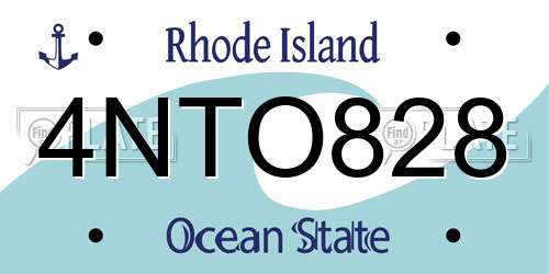 4NTO828 Rhode Island License Plate