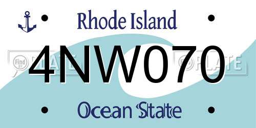 4NW070 Rhode Island License Plate