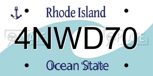 4NWD70 Rhode Island License Plate