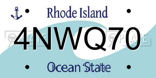 4NWQ70 Rhode Island License Plate