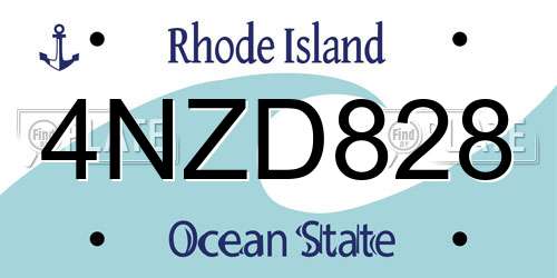 4NZD828 Rhode Island License Plate