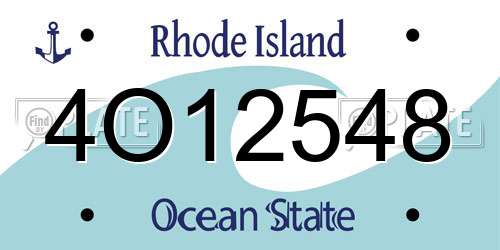 4O12548 Rhode Island License Plate