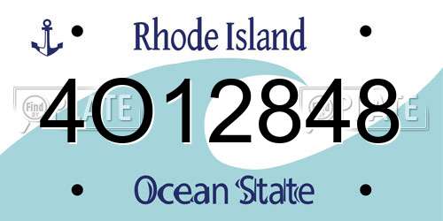 4O12848 Rhode Island License Plate