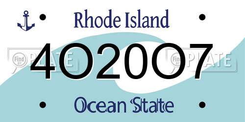 4O20O7 Rhode Island License Plate