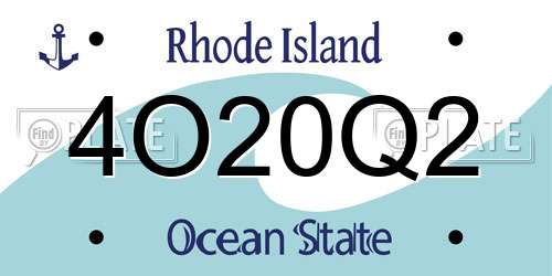 4O20Q2 Rhode Island License Plate