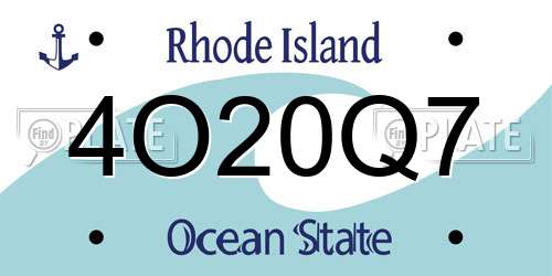 4O20Q7 Rhode Island License Plate