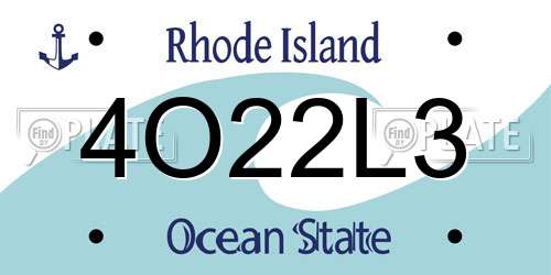 4O22L3 Rhode Island License Plate