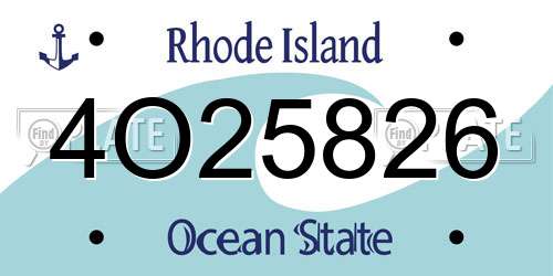 4O25826 Rhode Island License Plate