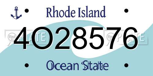 4O28576 Rhode Island License Plate