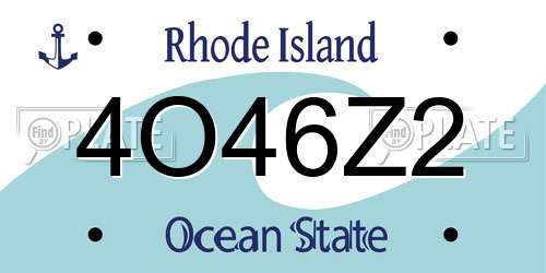 4O46Z2 Rhode Island License Plate