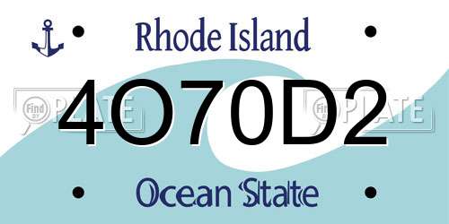 4O70D2 Rhode Island License Plate