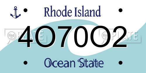 4O70O2 Rhode Island License Plate