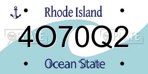 4O70Q2 Rhode Island License Plate