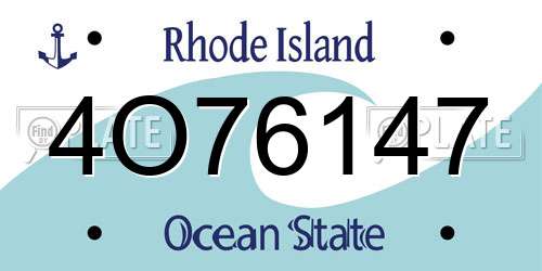 4O76147 Rhode Island License Plate