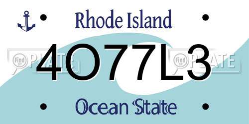 4O77L3 Rhode Island License Plate