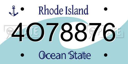4O78876 Rhode Island License Plate