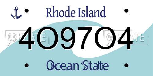 4O97O4 Rhode Island License Plate