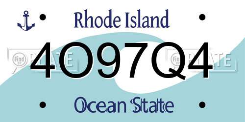 4O97Q4 Rhode Island License Plate