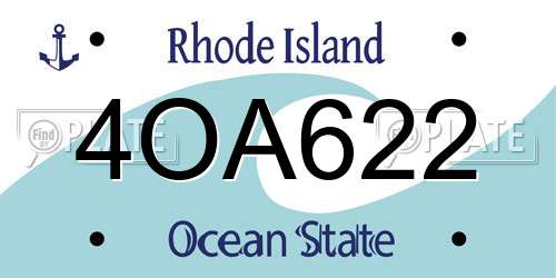 4OA622 Rhode Island License Plate