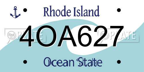 4OA627 Rhode Island License Plate