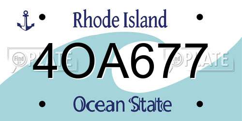 4OA677 Rhode Island License Plate