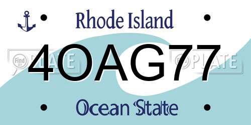 4OAG77 Rhode Island License Plate
