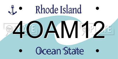 4OAM12 Rhode Island License Plate