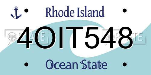 4OIT548 Rhode Island License Plate