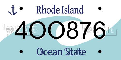 4OO876 Rhode Island License Plate