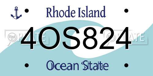 4OS824 Rhode Island License Plate