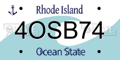 4OSB74 Rhode Island License Plate