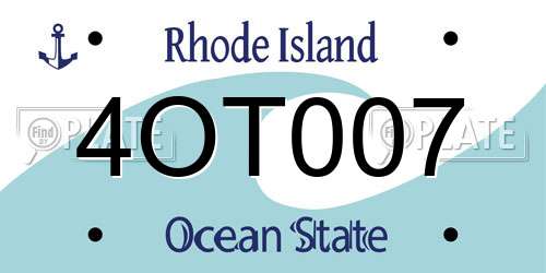 4OT007 Rhode Island License Plate