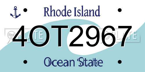 4OT2967 Rhode Island License Plate