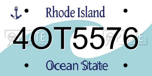 4OT5576 Rhode Island License Plate
