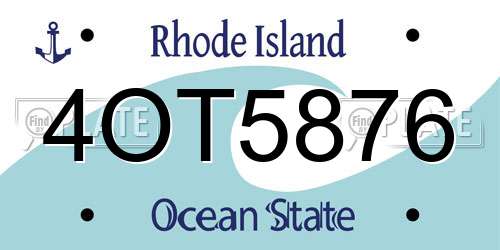4OT5876 Rhode Island License Plate